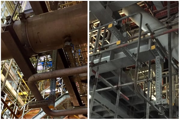 Pipework requiring support structures in power stations