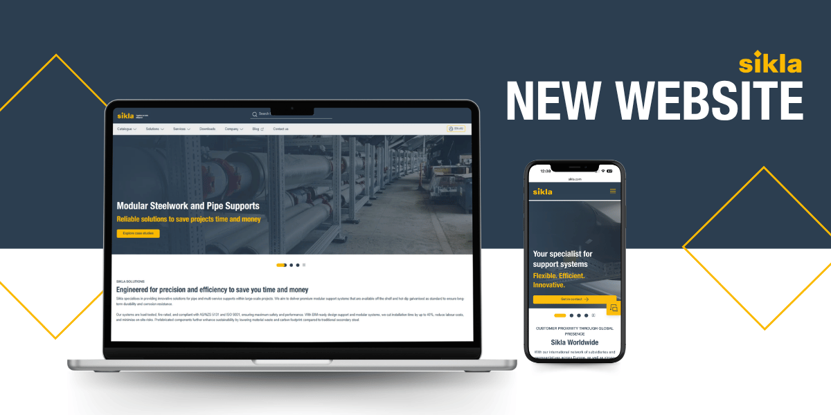 Banner including a desktop and mobile screenshots of the new Sikla website