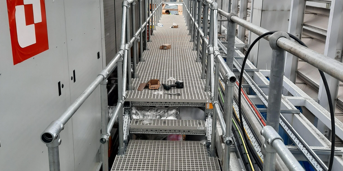 Close up of Sikla siFramo prefabricated walkway installed onsite