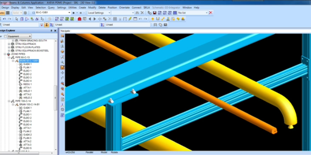 Screenshot inside pipe support planning software using Sikla products